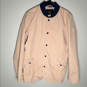 Scotch & Soda Light Pink Bomber Jacket with Navy Collar